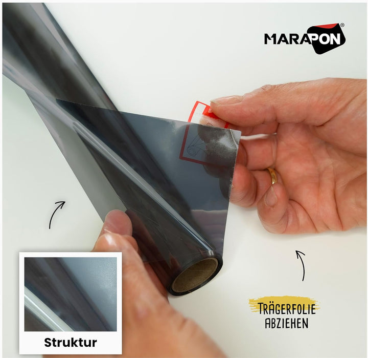 MARAPON® Spiegelfolie Fenster Sichtschutz [90x200 cm] Fensterfolie Sonnenschutz aussen ohne Rückstän