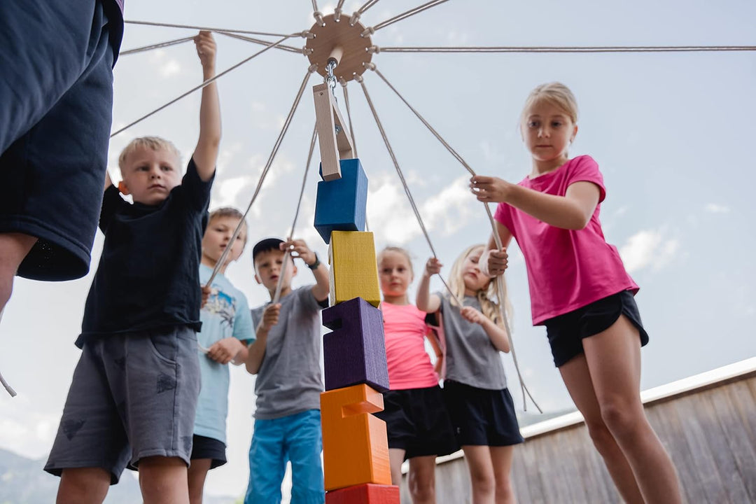 waelderspielzeug Kinder-Fröbelturm - Teamspiel für Kleinkinder von 4 bis 7 Jahren - das Original aus