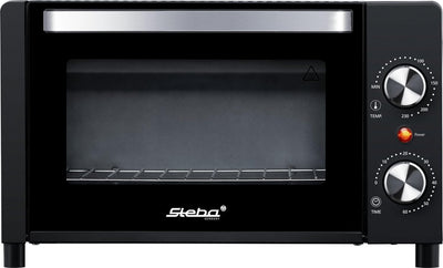 Steba Mini-Backofen mit 9 Liter Volumen, Pizzatiefe bis Ø 22 cm, Doppel-Glastür, Ober- und Unterhitz