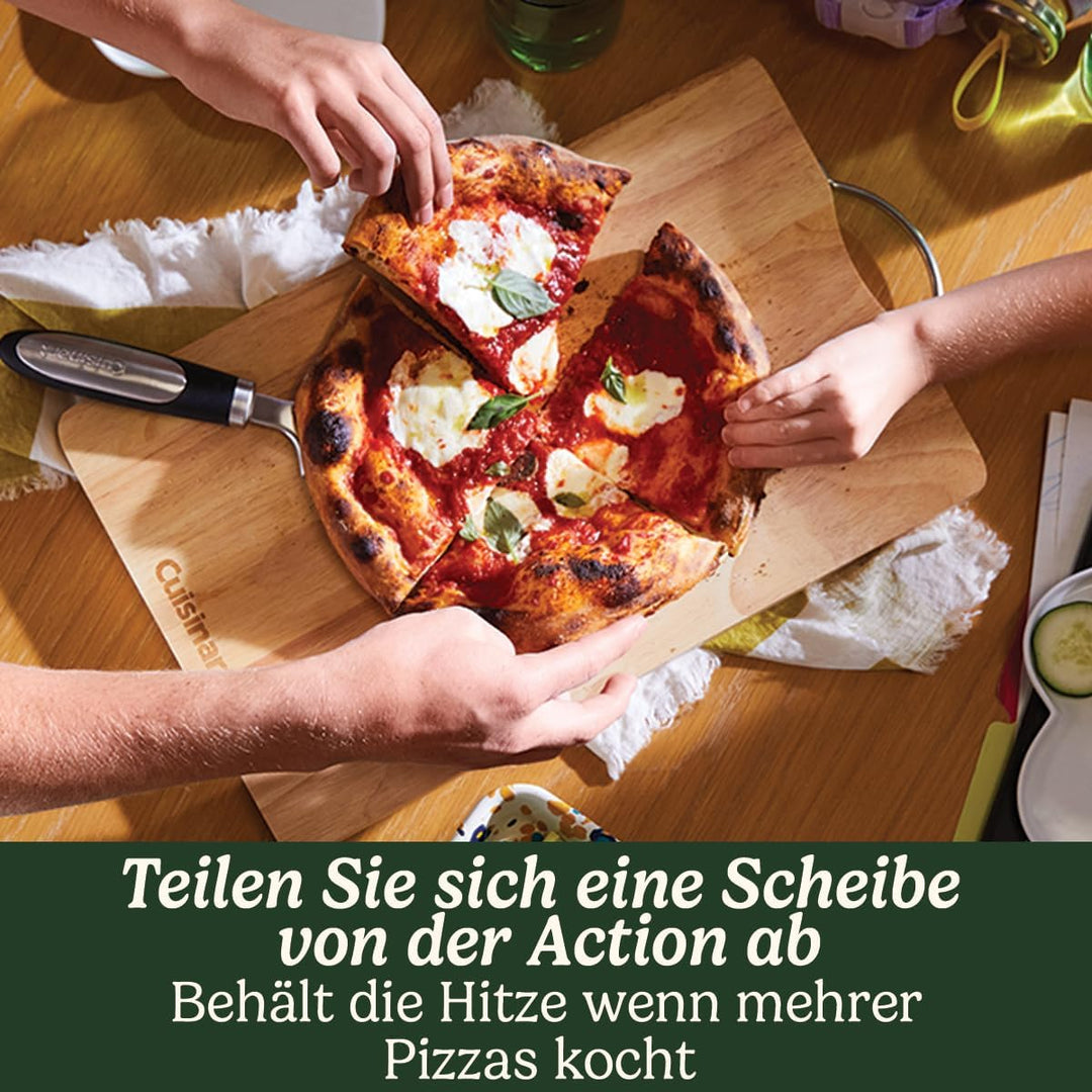 Cuisinart Pizzaofen | Für benutz im Innenbereich | Holzofengeschmack in 5 Minuten | Pizzaset enthalt