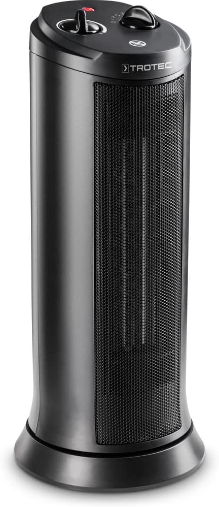 TROTEC Keramik Heizlüfter TFC 19 E – Heizleistung 1200 W / 2000 W – Heizung mit Thermostat, Raumgrös