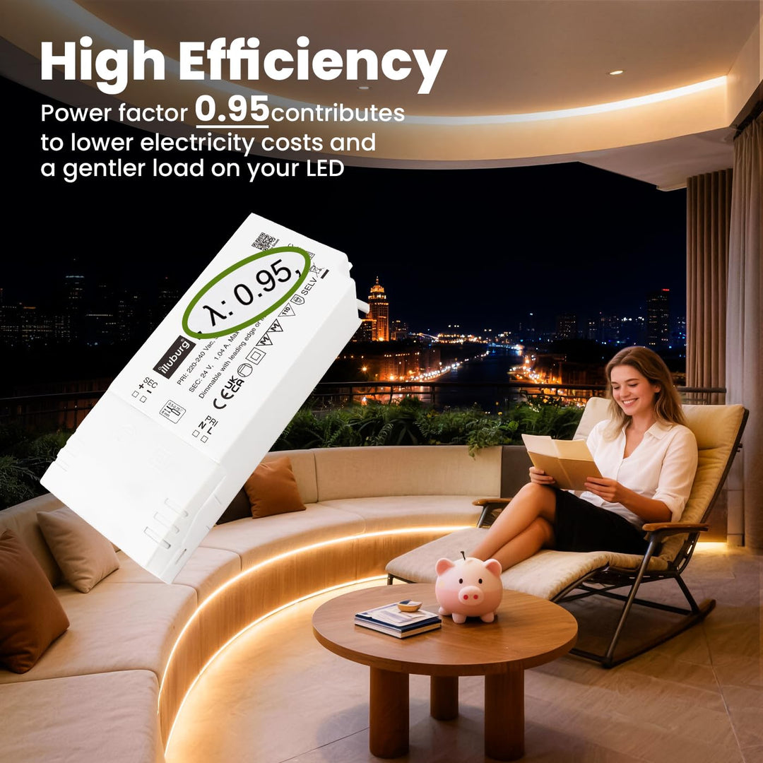 LED Trafo 24V Dimmbar Triac 10W - 25W für LED Strip Lampe LED Netzteil Treiber Transformator Vorscha