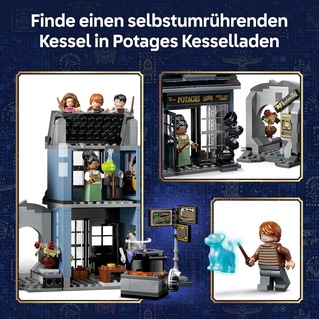 LEGO Harry Potter Zaubererläden in der Winkelgasse Spielzeug - Miniatur Modellbau mit 8 Minifiguren