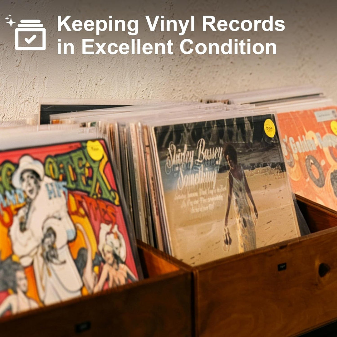 100x Schallplatten Hüllen Aussen 12 Zoll mit UV-Schutz | Ohne Kantenrissen | Säurefrei | Stabile Pol