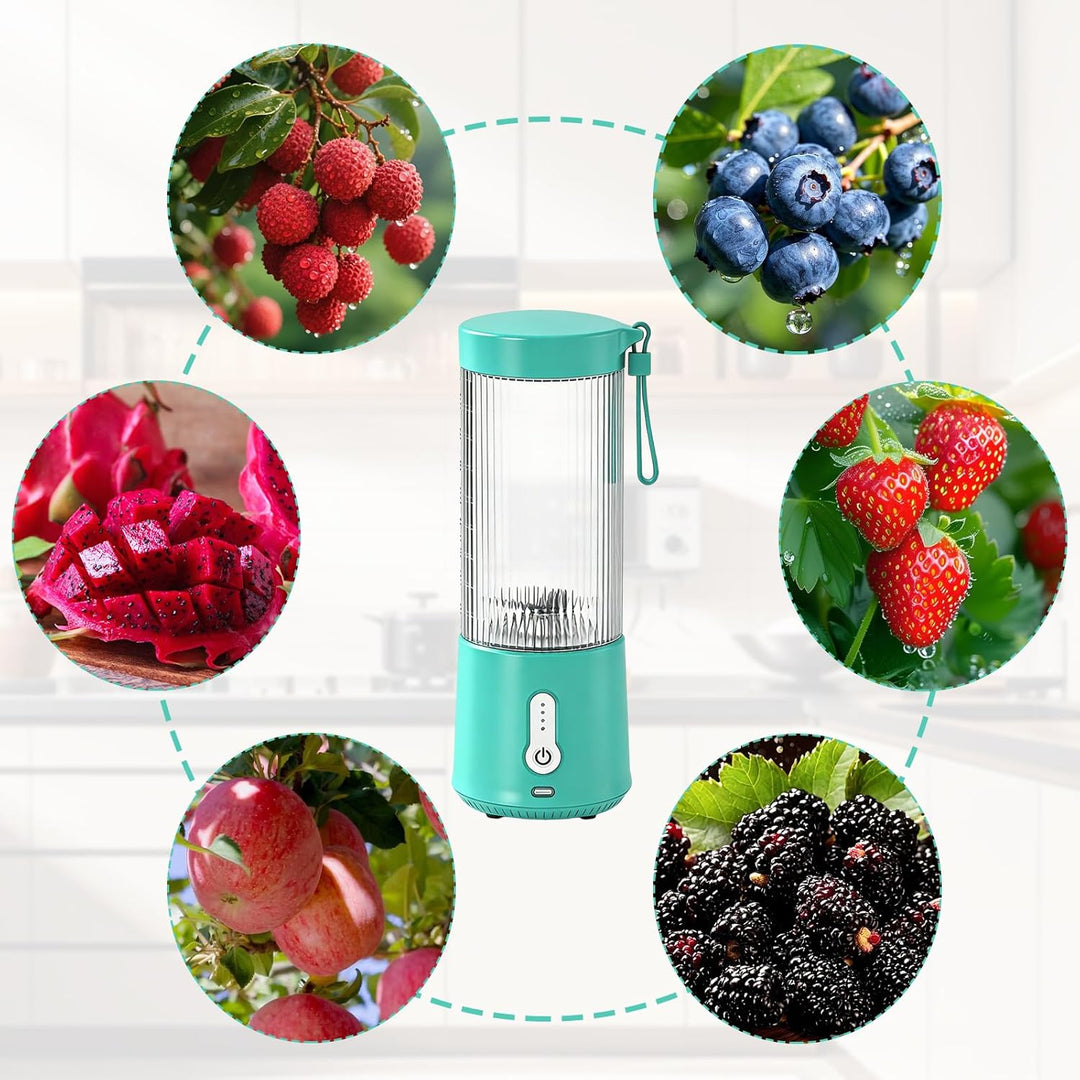 Tragbarer Mixer, Smoothie Maker to Go, Elektrischer Mixer Smoothie Maker, Lake Blue Smoothie Maker,