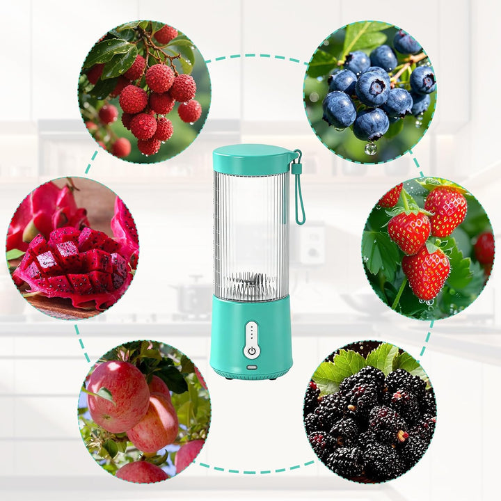 Tragbarer Mixer, Smoothie Maker to Go, Elektrischer Mixer Smoothie Maker, Lake Blue Smoothie Maker,
