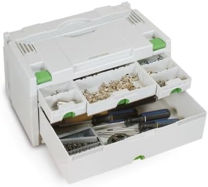 Festool SORTAINER SYS 3-SORT/4 (mit Schubladen, Trennstege pro Schublade, Etikettenhalter, Beschrift