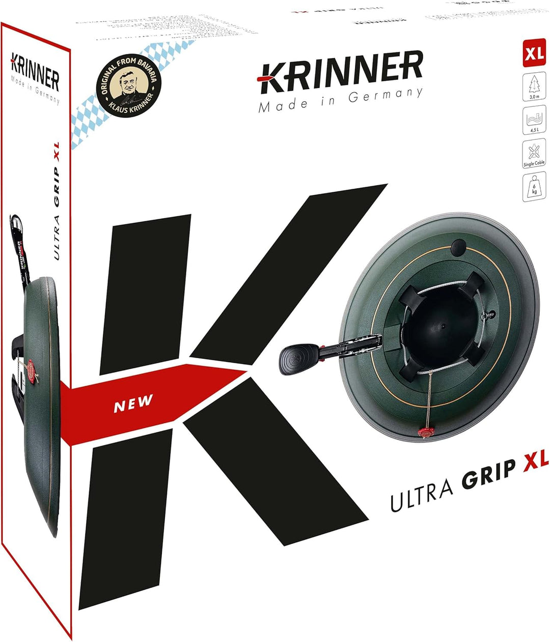 Krinner Ultra Grip XL Christbaumständer Weihnachtsbaumständer inkl. Einseiltechnik Fusspedal mit Sic