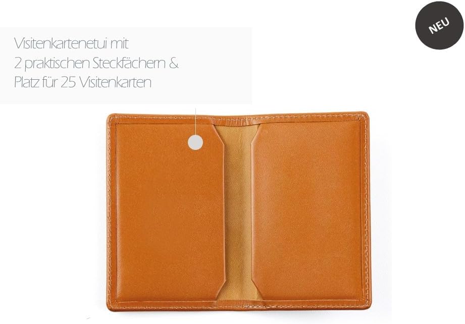 DELMON VARONE - Personalisierbares Visitenkartenetui aus Premium Boxcalf Leder braun, Elegante Echtl