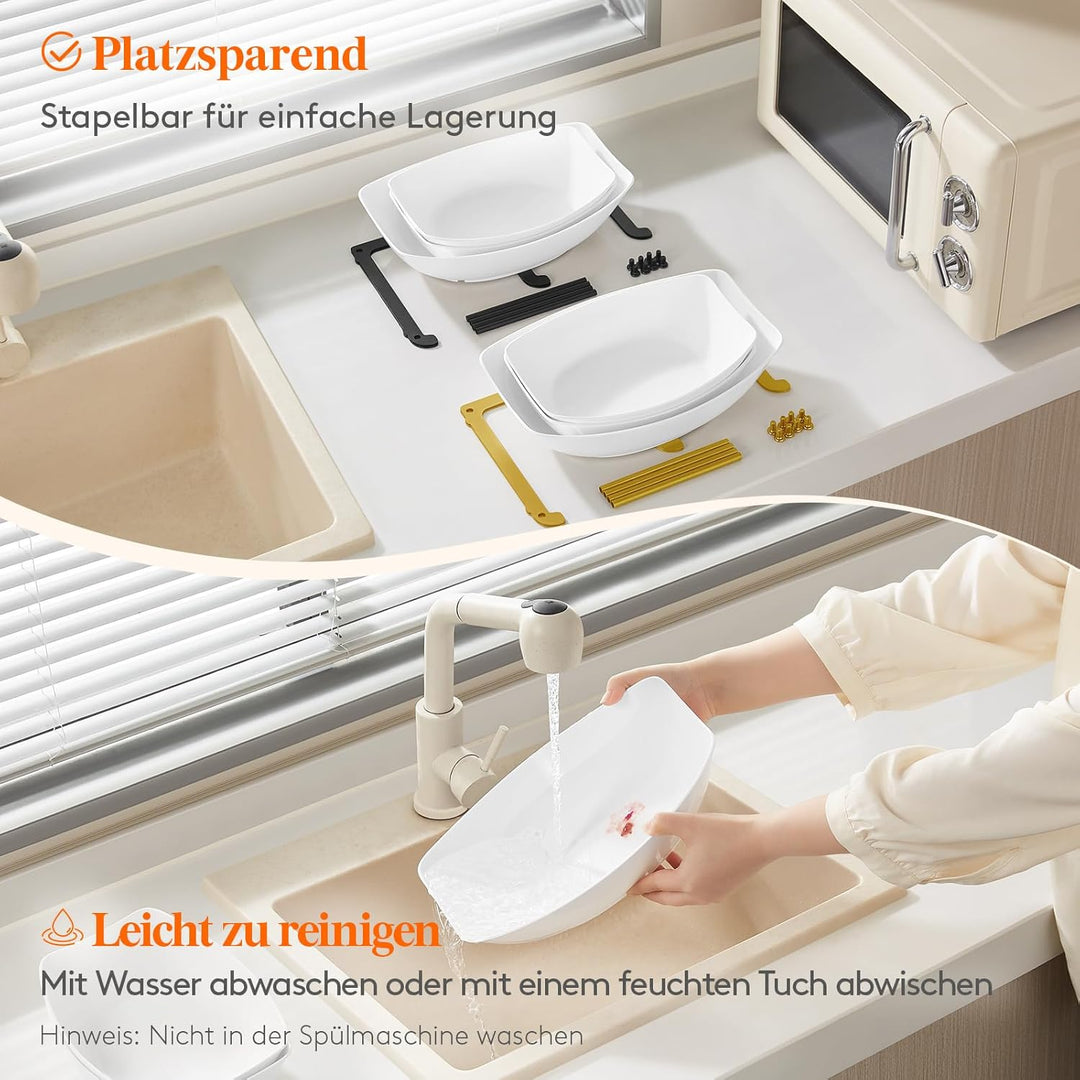 Lifewit Obst Etagere mit 3 Etagen, Servierplatte zum Anrichten von Speisen, weisse wiederverwendbare