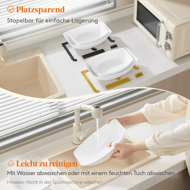 Lifewit Obst Etagere mit 3 Etagen, Servierplatte zum Anrichten von Speisen, weisse wiederverwendbare