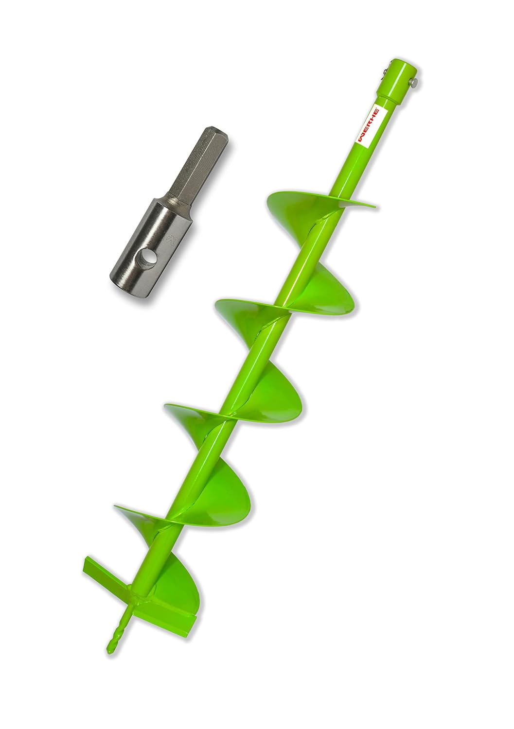 WERHE® Profi Bohrer, Erdbohrer für bohrmaschine 150 mm robust mit Hex Adapter - Pfahlbohrer Brunnenb