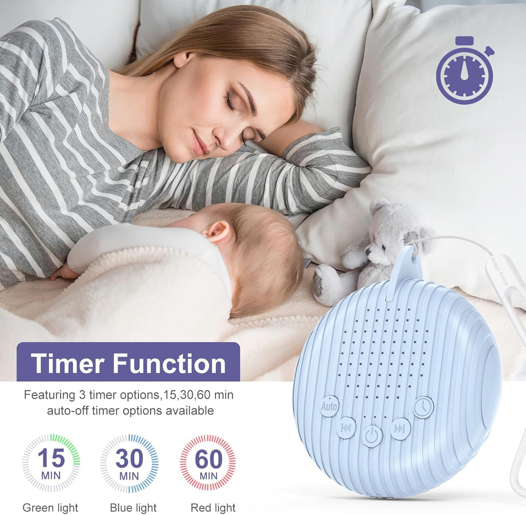 Tragbare White Noise Machine, Einschlafhilfe Babys Erwachsene, USB Sound Machine Baby mit 10 Beruhig