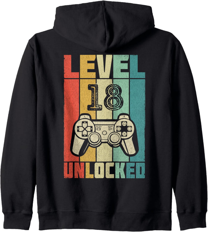 18. Geburtstag Level 18 freigeschaltet Herren 18 Jahre Alt Kapuzenjacke