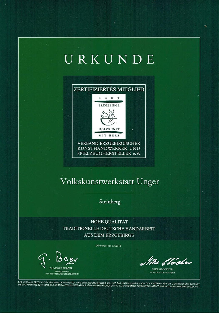 Volkskunstwerkstatt Unger Kurrendebrettchen mit Seiffener Kirche für Teelicht - Original Erzgebirge®