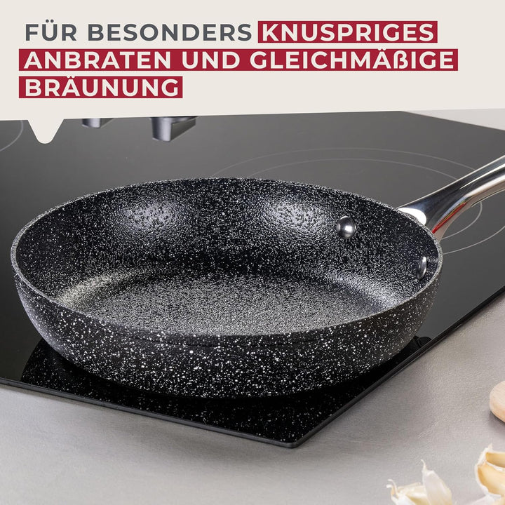 Fackelmann Bratpfannen-Set Crossroad Ø 24 & 28 cm – Aus recyceltem Aluminium, PFAS-frei, Hitzebestän