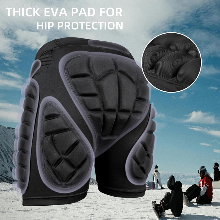 3D Hüftpolster Eva Protektorenhose Gepolsterter Shorts Crash-Pad Impakthose für Skiing, Eislauf, Sno
