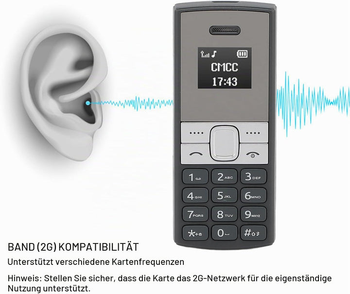 Entsperrtes Kleinstes Mobiltelefon – BM150 Tiny Mobile, GSM 2G Small Mobil Handy, Bluetooth Dual-SIM