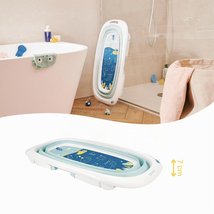 Badabulle Faltbare Babybadewanne - Ultrakompakt - 35L - Rutschfeste Füsse - Abflussstopfen &amp; Tempera