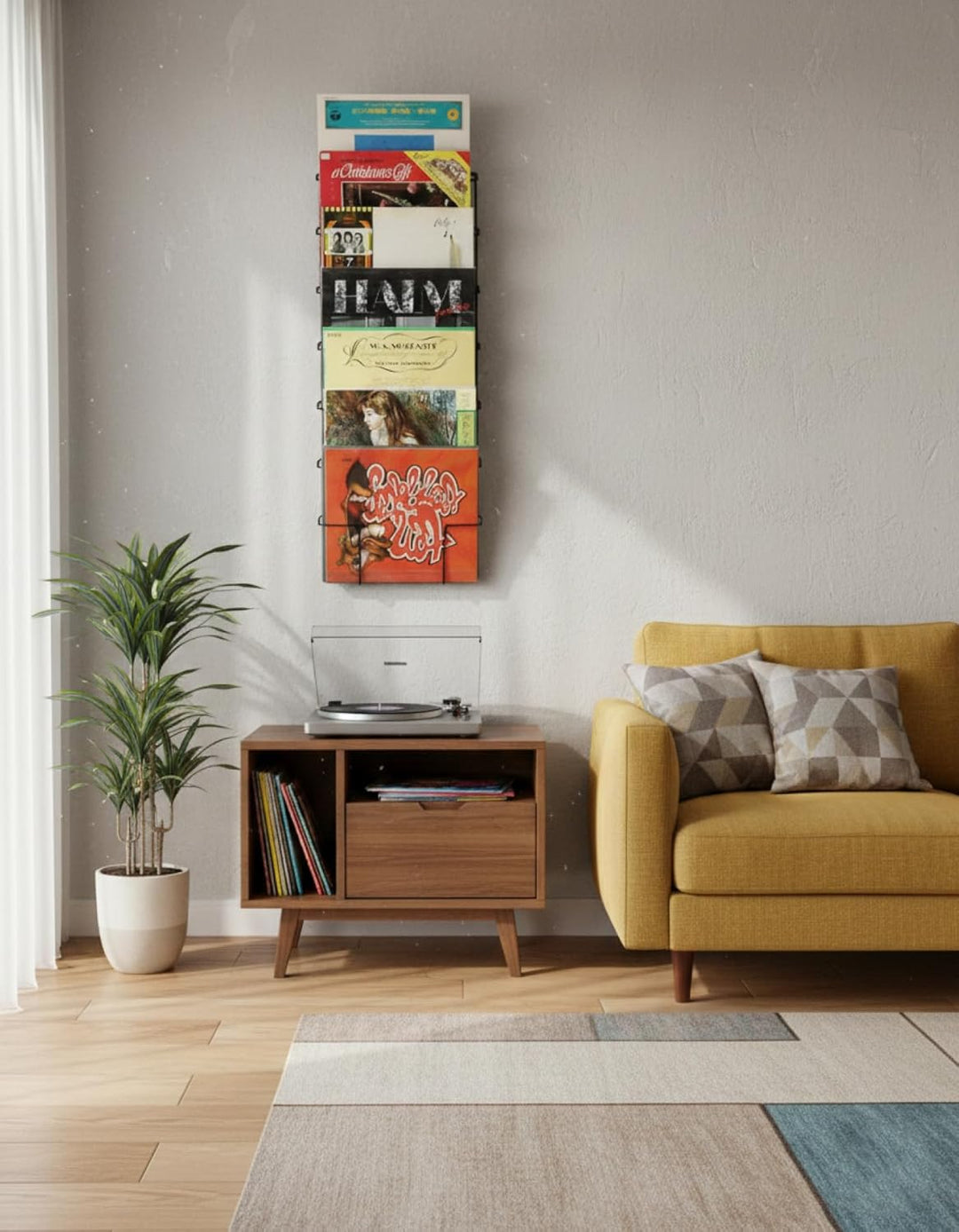 VDD – LP-Wandregal – Vinylaufbewahrung – LP-Regal – Wandmontage – Kapazität von 50