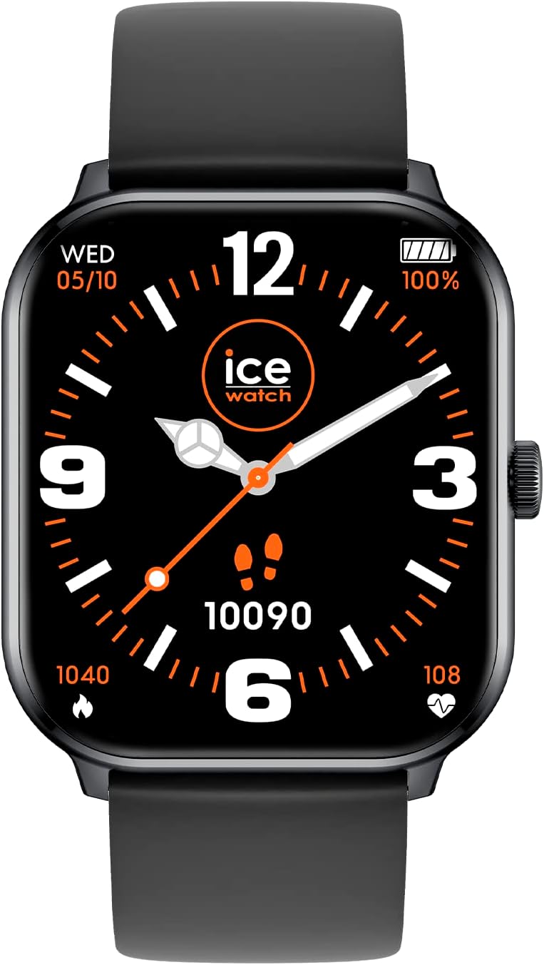 ICE-WATCH - Ice smart - Smartwatch mit Silikonarmband (1,85") 1,85 inch Schwarz, 1,85 inch Schwarz