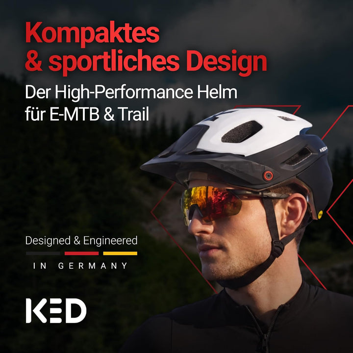 KED Pector ME1 MTB Fahrrad Helm schwarz/weiss 2023 L (58-61 cm), L (58-61 cm)