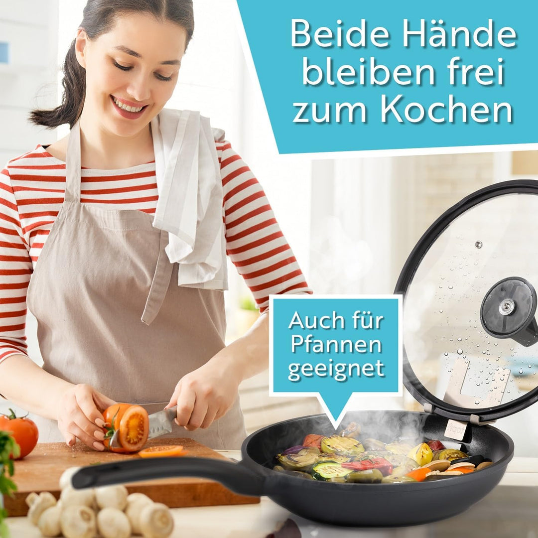 topfi® Topfdeckelhalter für Töpfe & Pfannen 2er Set | Der Küchenhelfer für eine freie & saubere Arbe