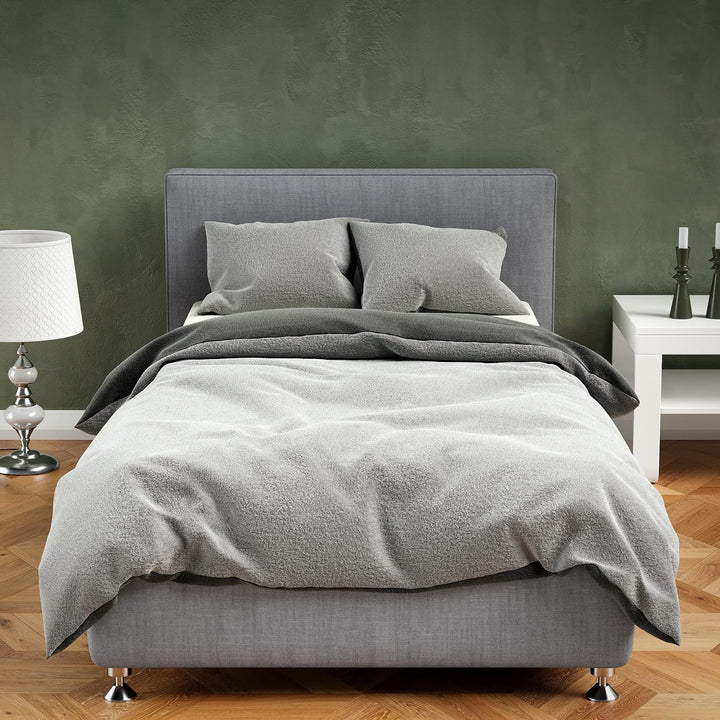 Leonado Vicenti Winter Plüsch Wende Bettwäsche 200 x 220 cm Uni Doppelkissen Bezug Premium Cashmere