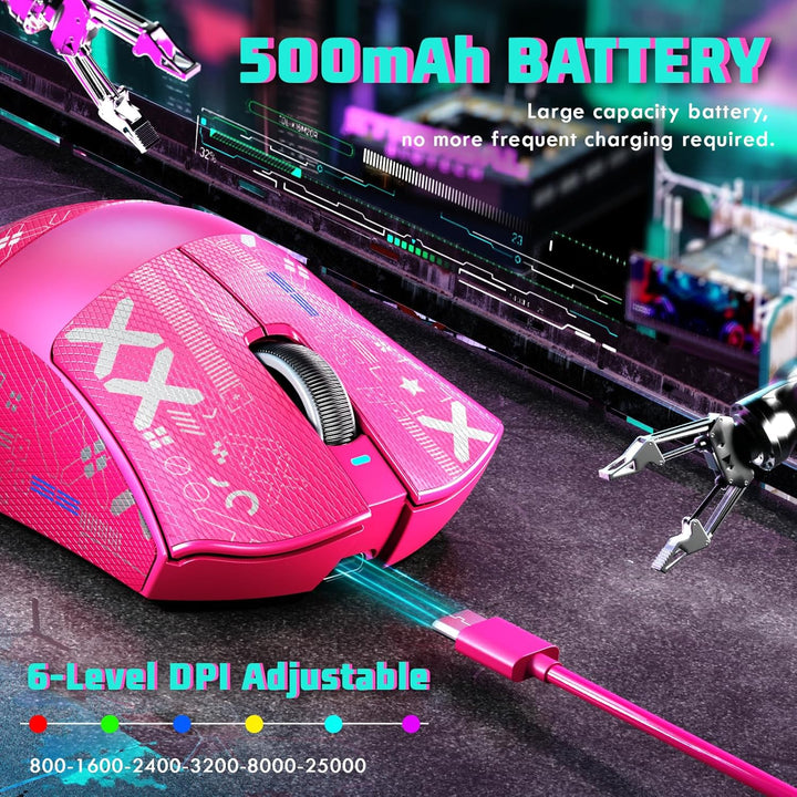 MAMBASNAKE X ATTACKSHARK V3 Kabellose Gaming-Maus mit Band,65g leicht,geteiltes Design für Rechtshän