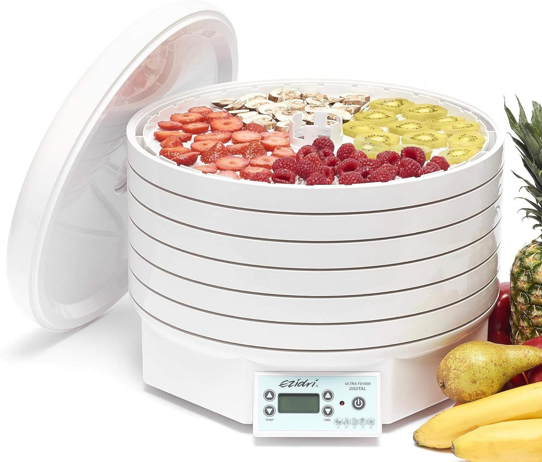 EZIDRI FD1000 ULTRA Digital - Dörrautomat mit grosser Kapazität (5 Siebe erweiterbar auf 30), gleich