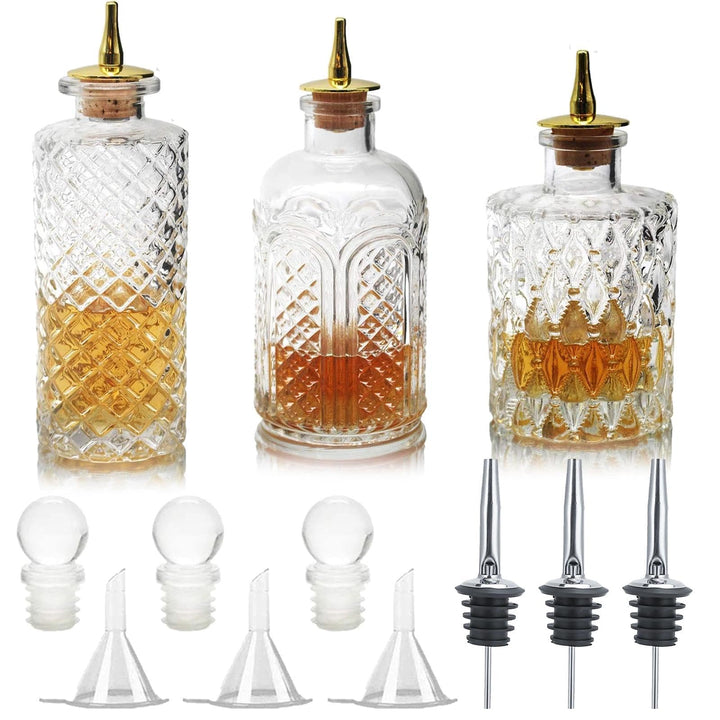 Suprobarware Bitter-Flasche für Cocktails, Glasflaschen, mit Armaturenbrett, ideal für Barkeeper, Ha