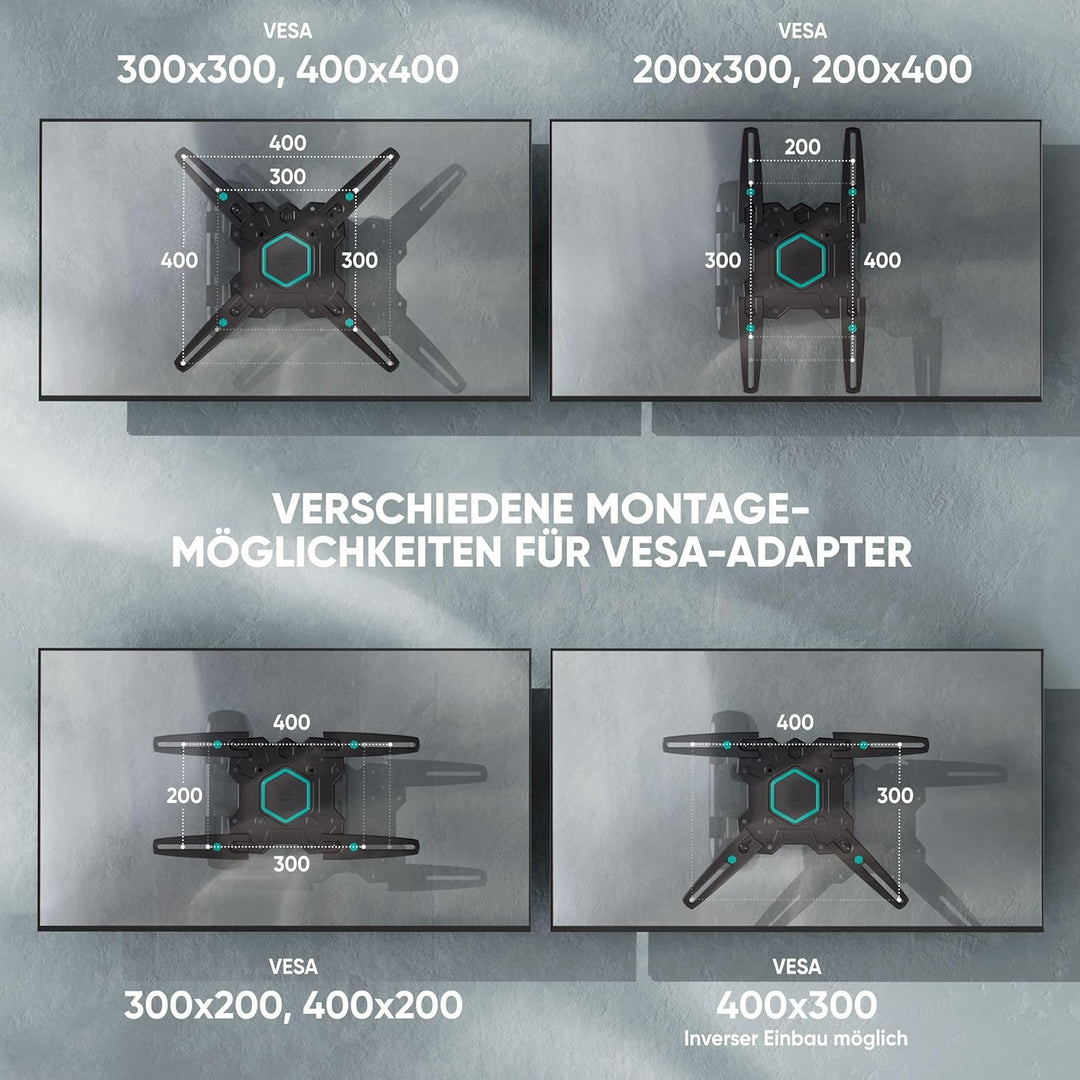 ONKRON TV Wandhalterung schwenkbar für 32-65 Zoll TVs bis zu 35 kg, universal TV Wandhalterung auszi