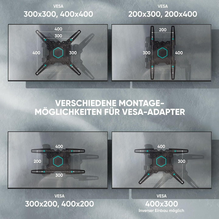 ONKRON TV Wandhalterung schwenkbar für 32-65 Zoll TVs bis zu 35 kg, universal TV Wandhalterung auszi