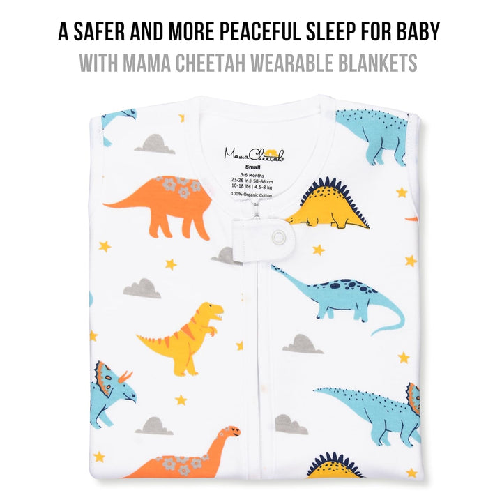 Mama Cheetah Baby Schlafsack, Bio-Baumwolle, Tragbare Babydecke, Schlafsack mit 2-Wege-Reissverschlu