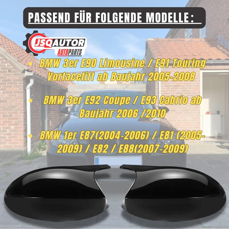 M Sport Spiegelkappen Aussenspiegelkappen für BMW E90 E91 2005-2008 E92 E93 2006-2010 Vorfacelift Mo