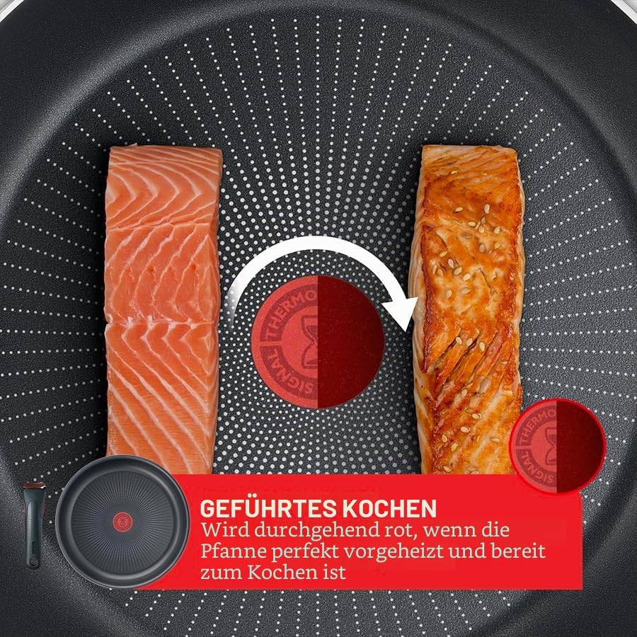 Tefal Ingenio Easy ON Try-Me Pfannenset, 7-teilig, stapelbar, abnehmbarer Griff, platzsparend, antih