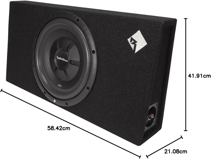 Rockford Fosgate Prime R2S Single-Bassreflexbox, 25,4 cm (10 Zoll) mit Subwoofer-Gehäuse Standardset