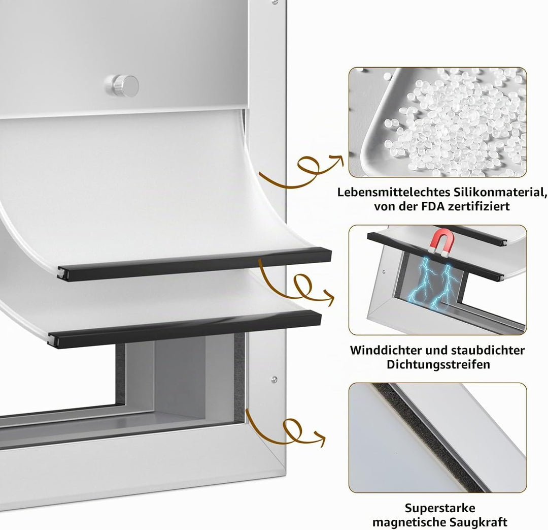 Ownpets Hundeklappe, Aluminium Haustiertür, L, luminium Anti-Rost Teleskop-Hundeklappe für kleine bi