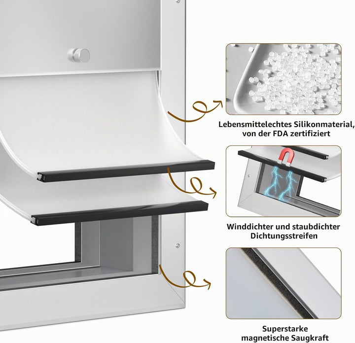 Ownpets Hundeklappe, Aluminium Haustiertür, L, luminium Anti-Rost Teleskop-Hundeklappe für kleine bi