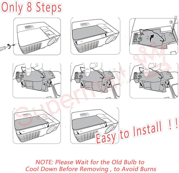 Supermait POA-LMP135 610 344 5120 A+ Qualität Ersatz Projektor Lampe Beamerlampe Birne mit Gehäuse K
