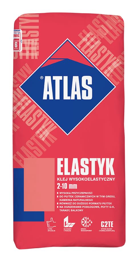 Fliesenkleber - Atlas Elastyk Zementärer Flexkleber C2TE für Wand- und Bodenfliesen -Innen- und Auss