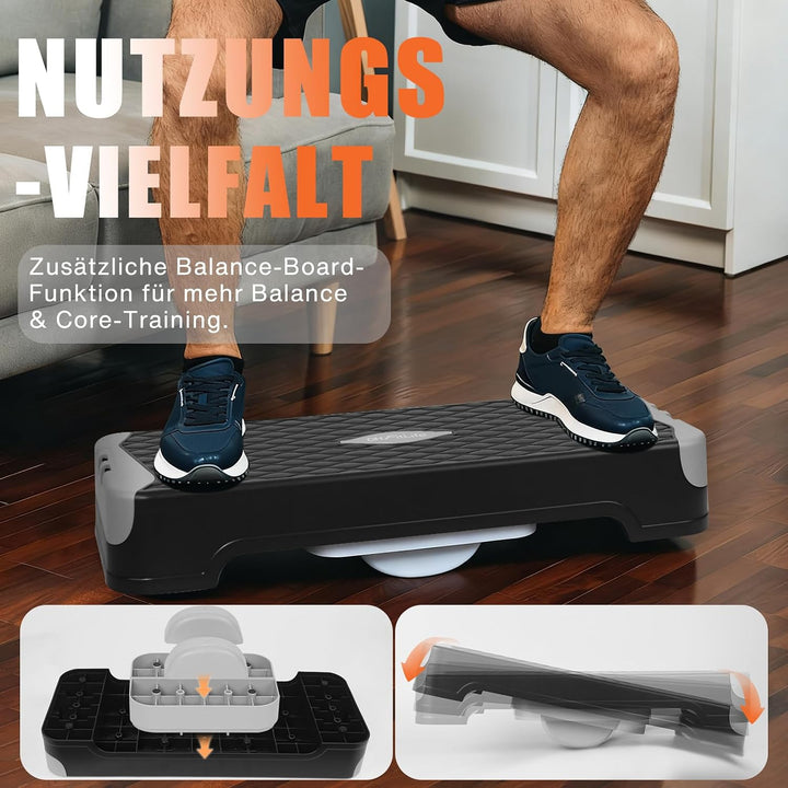 DH FitLife Stepper Für Zuhause | Verstellbares Steppbrett 10/15 cm | Aerobic Stepbenches & Step Up B