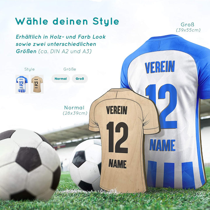 Elbeffekt Trikotlampe für Berlin Fans aus Holz - personalisierbares Geschenk - schenke Dein individu