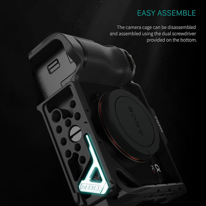 Tilta a7C II/R Cage, Full Camera Cage Compatible with Sony a7C R/II with HDMI Cable Clamp - Black TA