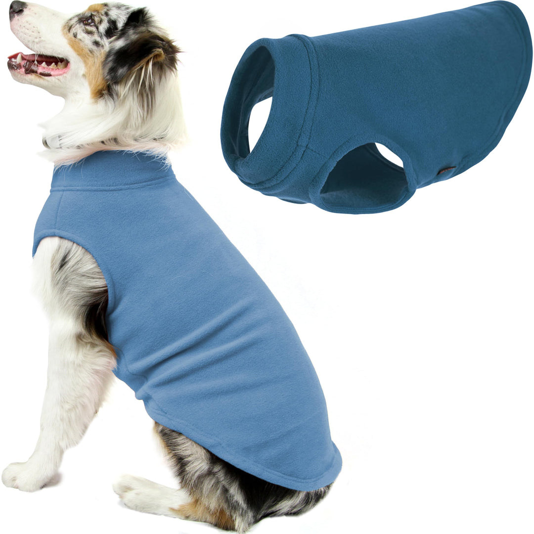 Gooby Hundepullover aus Stretch-Fleece, Stahlblau, Grösse 3XL, warme Hundejacke für kleine Hunde und