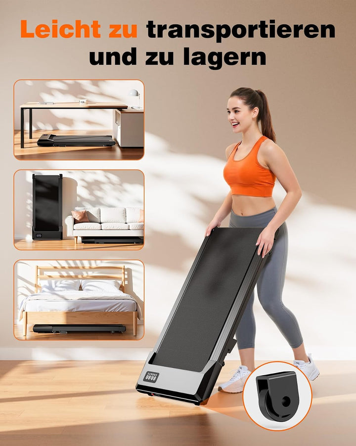 Superun Walking Pad max 159 KG/136 KG, Laufband für Zuhause mit Trainingsmodus, Leise Laufband Schre