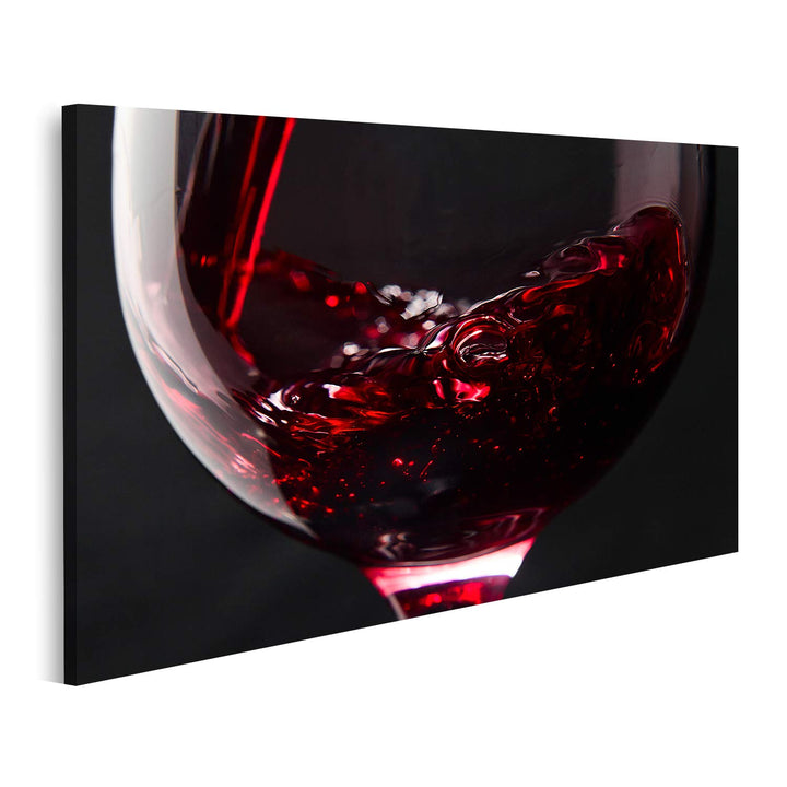islandburner Bild auf Leinwand Rotwein Weinglas Schwarzer Hintergrund 2 Bilder Wandbilder Poster Lei