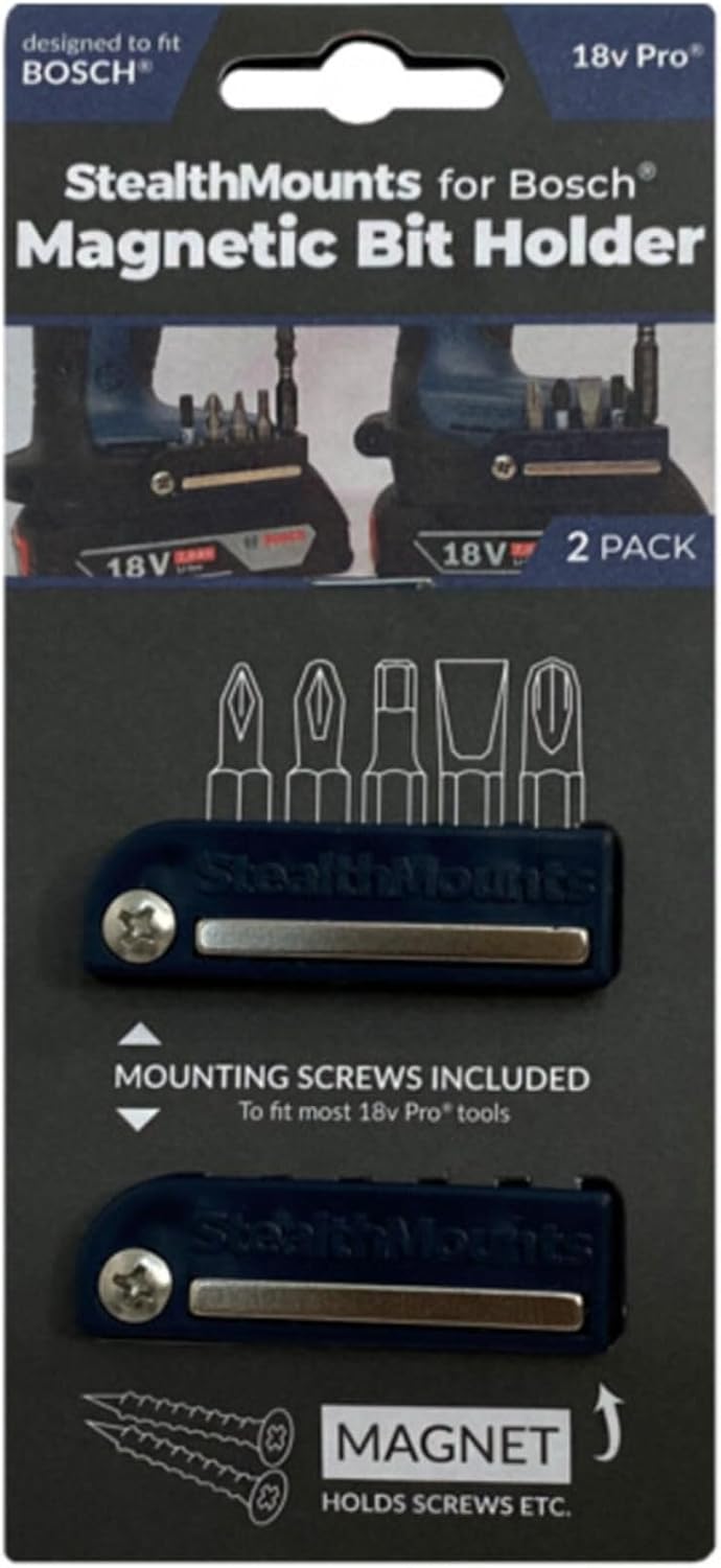 StealthMounts Bosch 18v Schwarz magnetischer Bit-Halter | Bit Organizer für Bohrer | Idealer Bit-Hal