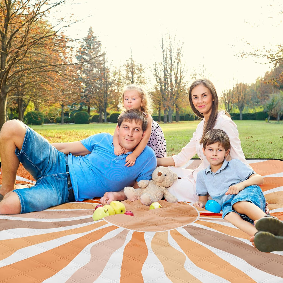 Jopee Gross Outdoor Picknickdecke, 200 x 200cm Wasserdicht Faltbare Stranddecke für 4-6 Personen, Le