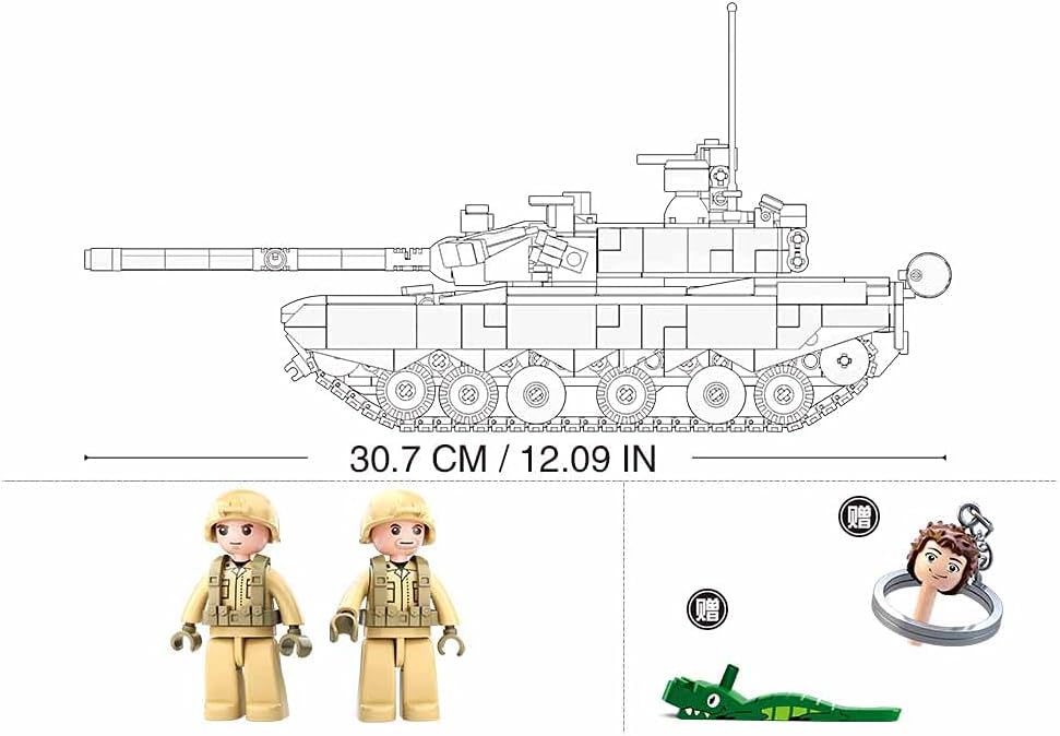 Sluban- Modell Bricks-99A Handbattle Tank 2 in 1 893 Stück, M38-B0790, Mehrfarbig